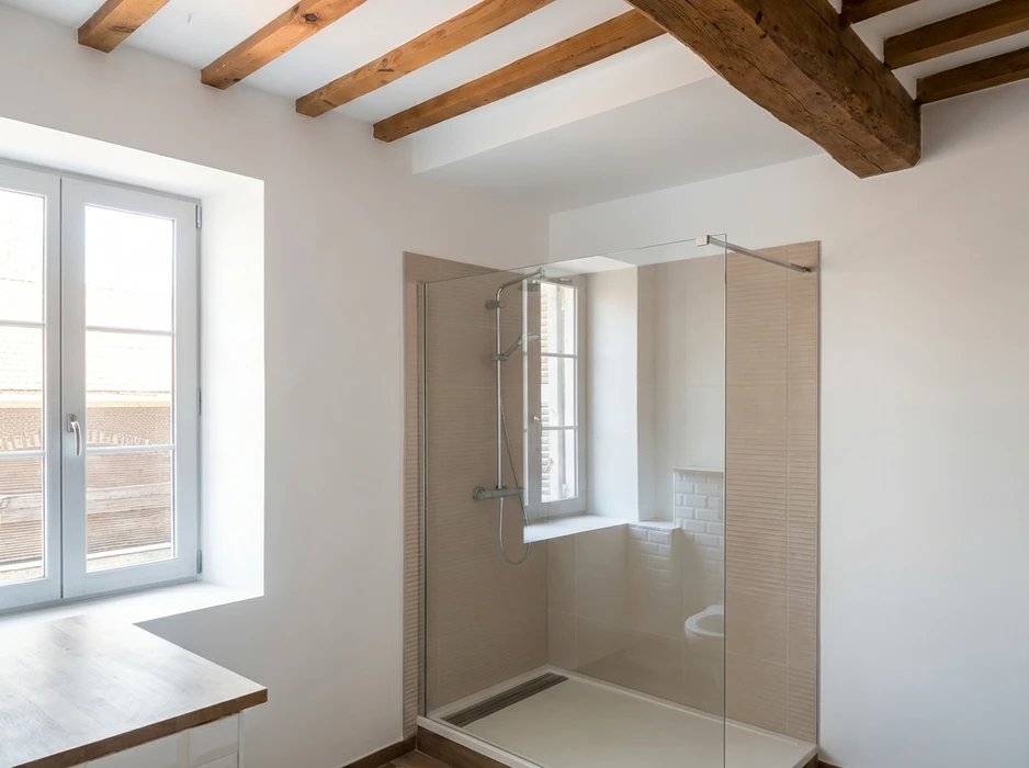 Salle de bain rénovée, style contemporain épuré