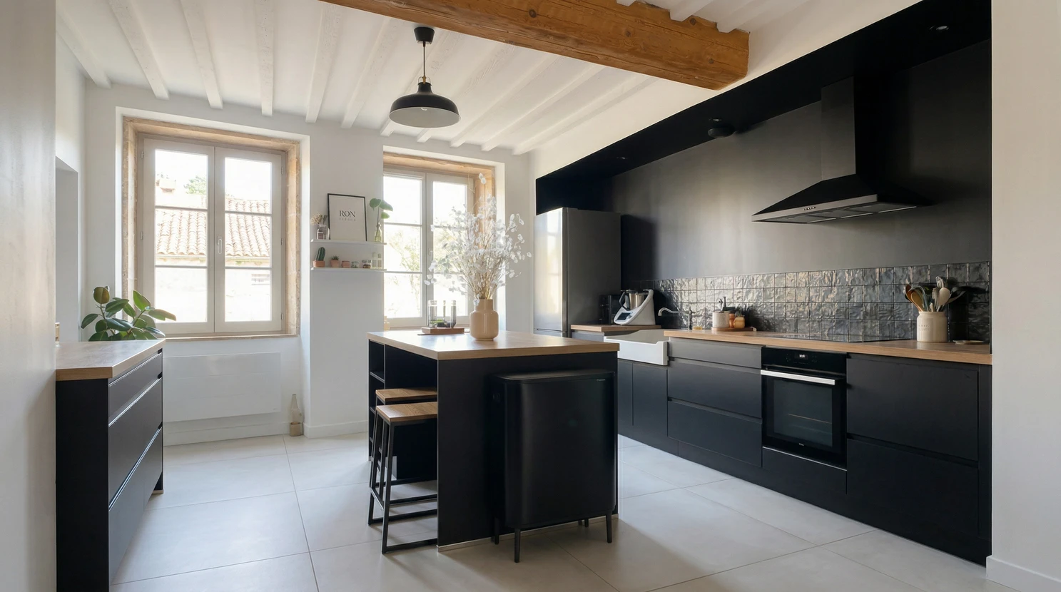 Int&eacute;rieur r&eacute;sidentiel avec travaux de peinture en cours